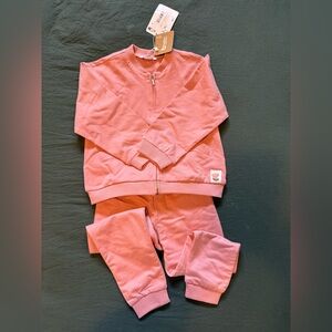 NWT Mayoral 2T Pink Two-Piece Zip Sweatshirt & Jogger Set